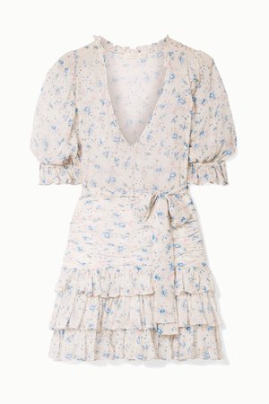 LoveShackFancy | Hannah ruffled tiered floral-print silk-georgette mini dress | NET-A-PORTER.COM