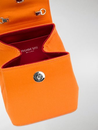 Rubeus Liza micro top-handle satin bag orange | MODES