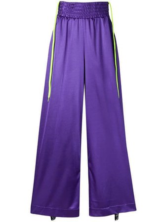 Mia-Iam logo tape palazzo trousers $141 - Buy SS19 Online - Fast Global Delivery, Price