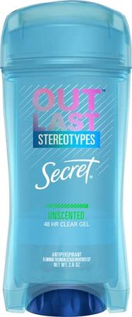 Secret Outlast Clear Gel Antiperspirant Deodorant for Women Unscented 2.6 oz (Packaging May Vary) : Beauty & Personal Care