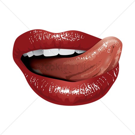 smiling licking lips