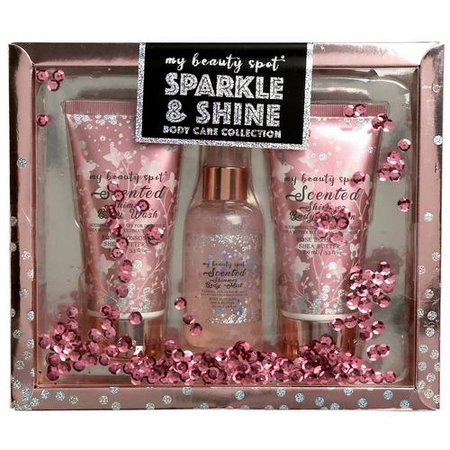 Sparkle & Shine 3 Pc Gift Set - Rose Blossom + Shea Butter | Burkes Outlet