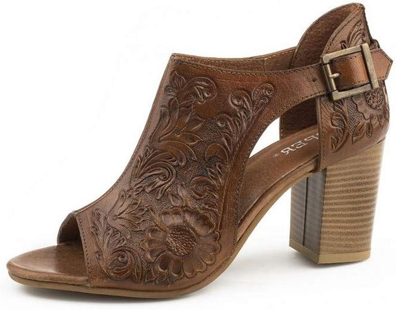 Roper Women's Closed Back Heeled Sandal, Tan, 7 | Amazon.com