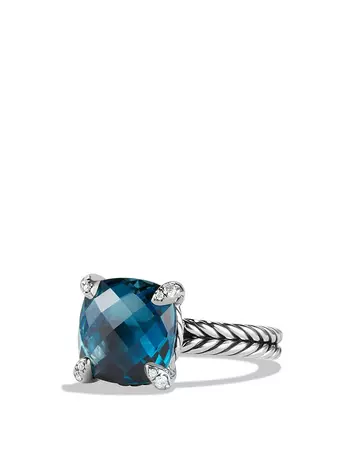 David Yurman Sterling Silver Châtelaine Ring with Gemstones & Diamonds, 11mm | Bloomingdale's