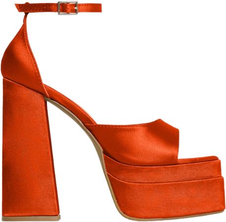 burnt orange chunky heel