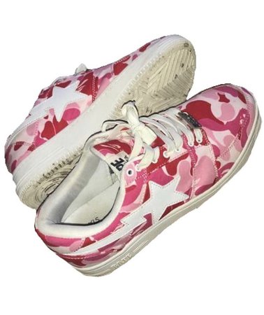 pink and red camouflage Bape shoes