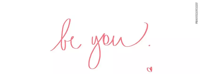 Be You Cursive Pink Quote Facebook Cover - FBCoverStreet.com