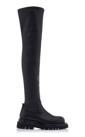 Chunky Over the Knee Leather Boots by Bottega Veneta | Moda Operandi