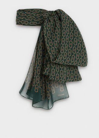 scarf in silk georgette with 'triomphe' chain print