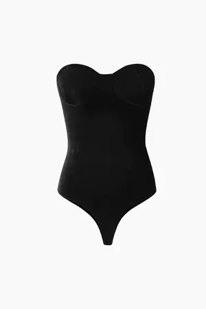 Velvet Strapless Bustier Bodysuit – Micas