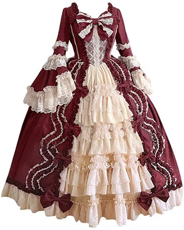 Amazon.com: Vestido feminino Royal Retrô Medieval Renascença Vestidos de baile de máscaras de cetim feminino, vestido rococo vitoriano: Clothing