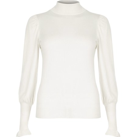 Cream turtle neck long sleeve sweater - Knit Tops - Knitwear - women