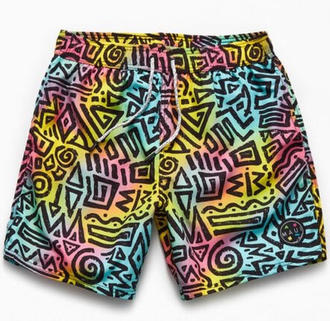 tribal print swim trunks