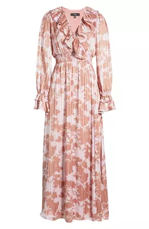 Lulus Exquisite Attention Floral Long Sleeve Maxi Dress | Nordstrom