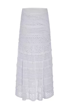 Buy Tracery Lace-Look Pull-On Knit Maxi Skirt online - Etcetera