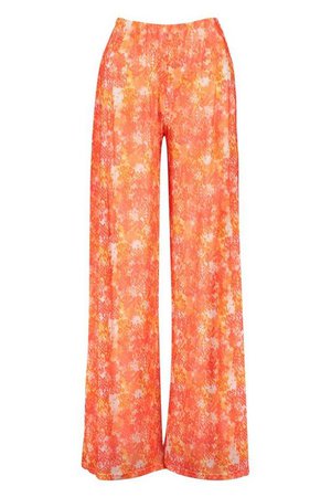 Snake Beach Trousers | Boohoo orange