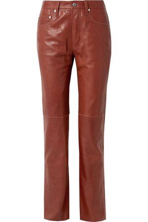Helmut Lang | Leather straight-leg pants | NET-A-PORTER.COM