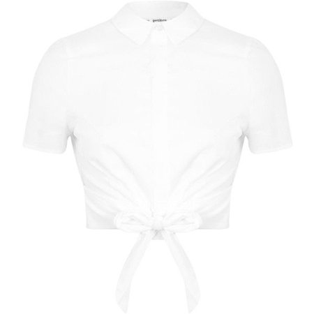 Miss Selfridge Petite Tie Front White Shirt