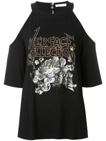 Versace Collection Embellished off-the-shoulder Top - Farfetch