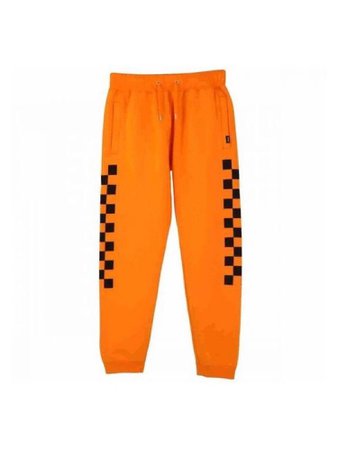 Orange black checkered sweatpants