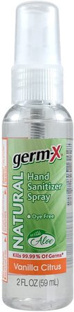 Amazon.com: Germ-X Natural Hand Sanitizer Spray, Vanilla Citrus, Travel Size, 2 Fluid Ounce: Health & Personal Care