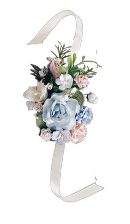 Flower wrist corsage, Set of Boutonniere and wrist corsage, Dusty blue wrist corsage, prom corsage and boutonniere, Bridesmaids corsage