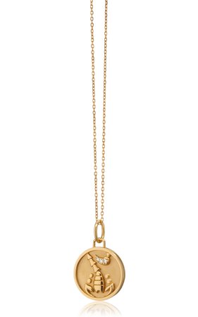 18k Yellow Gold Mini Scorpio Charm Necklace By Monica Rich Kosann | Moda Operandi