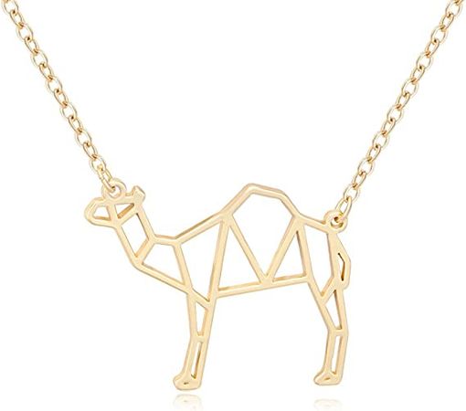 Amazon.com: MANZHEN Geometric Origami Camel Pendant Necklace Desert Animal Jewelry (gold) : Clothing, Shoes & Jewelry