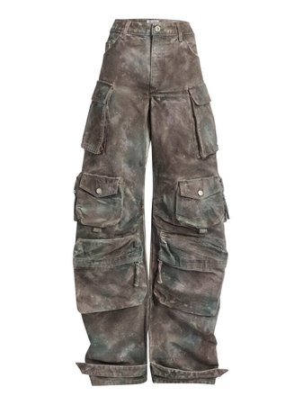 "FERN" CAMOUFLAGE GREEN PANTS | THE ATTICO