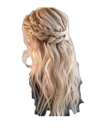 blonde curly hair with braids