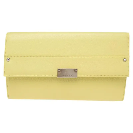 Jimmy Choo Citron Leather Reese Clutch
