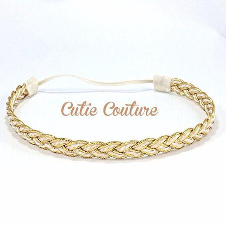 Gold and Cream Braided Headband Gold Baby Headband Gold | Etsy