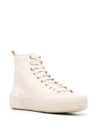 Jil Sander leather high-top sneakers - FARFETCH
