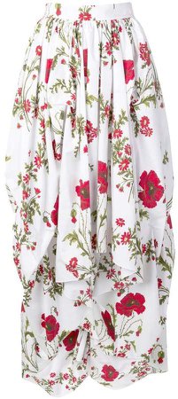 asymmetric floral print skirt