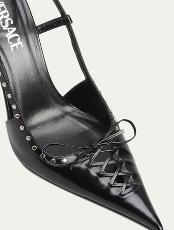Versace Metal-heel sling back pumps