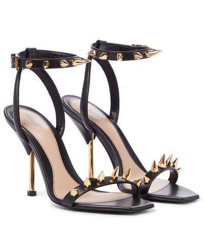 Alexander McQueen - Embellished leather sandals | Mytheresa
