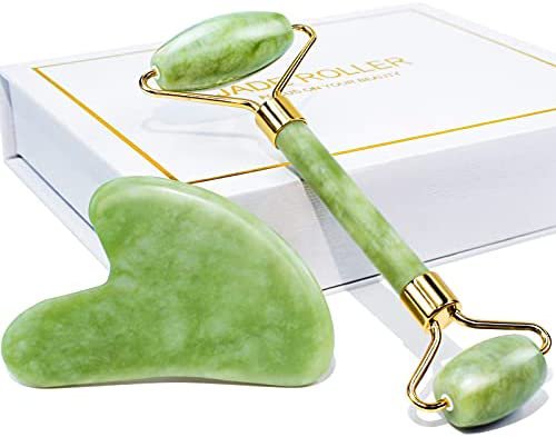 Amazon.com: BAIMEI Jade Roller & Gua Sha Set Face Roller and Gua Sha Facial Tools for Skin Care Routine and Puffiness-Green : Beauty & Personal Care