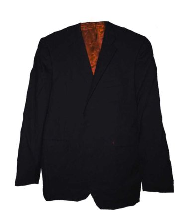 orange lined black blazer