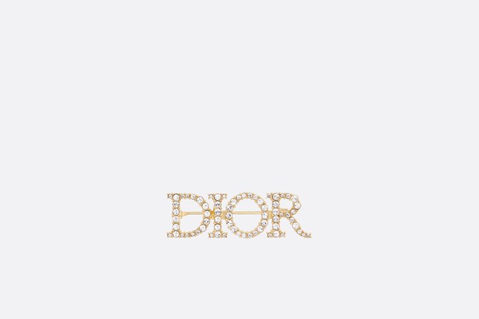 Dio(r)evolution Brooch Gold-Finish Metal and White Crystals - Fashion Jewelry - Women's Fashion | DIOR