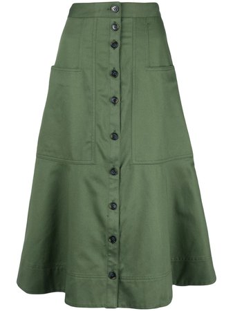 Shop green Tibi Harrison skirt with Express Delivery - Farfetch