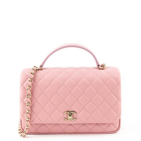 Chanel Pink Quilted Lambskin Top Handle Flap Bag - Shop Chanel Canada