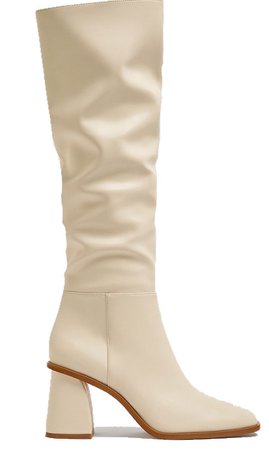 pull and bear cream boots