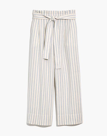 Tie-Waist Huston Pull-On Pants in Stripe blue