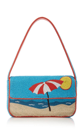 beach print beaded pop art vintage bag