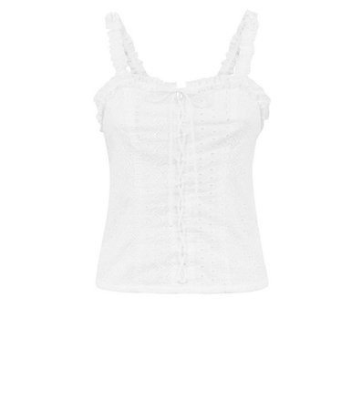White Broderie Lace Up Cami | New Look