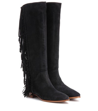 Juliana fringed suede knee-high boots