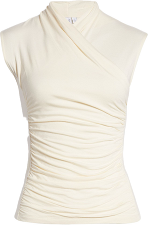 & other stories ruched wrap sleeveless knit top