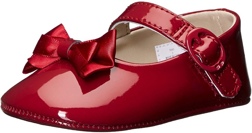 Amazon.com | Baby Deer Girls' Mary Jane Crib Shoe, Red, 2 M US Infant | Flats