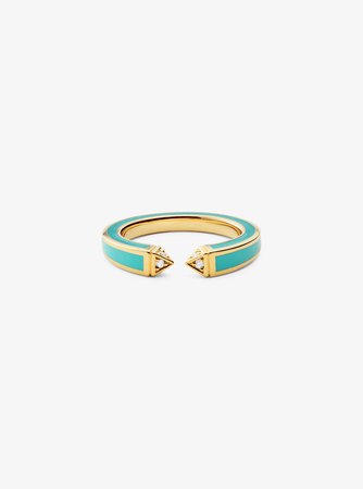 14k Gold-plated Sterling Silver And Pavé Open Ring | Michael Kors