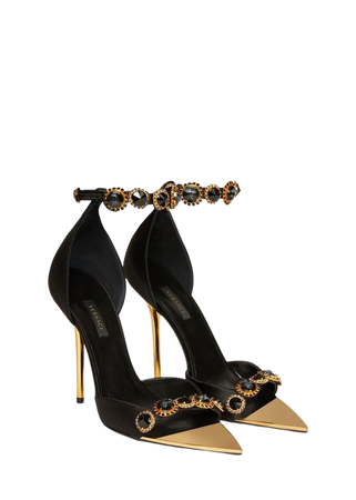 Black and Gold Versace heels